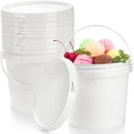 80OZ Plastic Ice Cream Tub Set With Lid Handle, Food Grade Storage Container. Fixed Price $46.99.