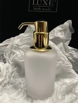 Windisch Addition Frozen Crystal Glass Soap Dispenser - Polished Gold.. Fixed Price $175.00.
