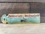 Antique American Line Red Star International Navigation Company Metal Sign. Fixed Price $467.49.