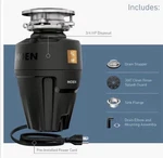 New Moen Host Series 3/4-HP Continuous Feed Space Saving Garbage Disposal. Fixed Price $99.00.