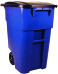 Rubbermaid Commercial Brute 50G Rollout Trash Can With Hinged Lid And Wheels. Fixed Price $170.09.