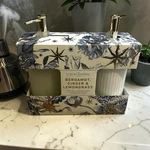 The Luxury Bathing Company Bergamot Ginger Lemongrass Soap Dispenser Set, 2 Pack. Fixed Price $35.00.