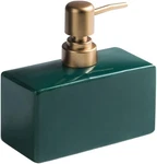 Modern Soap Dispenser With Matte Golden Pump For Bathroom, 13.5 Oz Ceramic Recta. Fixed Price $40.99.