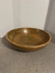 Antique Large Wooden Bowl 17" Patina Early Looks Hand Turned With Repairs. Fixed Price $89.00.