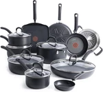 T-fal Ultimate Hard Anodized Nonstick Cookware Set 17-PIECE Dishwasher Safe New. Fixed Price $267.00.