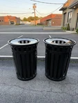 36 Gallon Outdoor Metal Slatted Trash Receptacle With Flat Lid Global Industrial. Fixed Price $295.00.