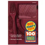 Amscan Big Party Pack 600 Count Mid Weight Plastic Forks, Berry. Fixed Price $29.99.