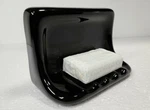 Black Ceramic Soap Dish Tray Shower Bathtub Vintage Mid Century Modern Kohler Co. Fixed Price $43.29.