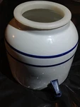 New Wave Enviro Ceramic Porcelain Blue Stripe 2.5 Gallon Water Dispenser Crock. Fixed Price $49.95.