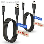2 Pcs 6.6 Ft Micro-usb To Cable For Incredicharge I-10 / Clearmax Tec. Fixed Price $8.99.
