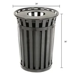 Global Industrial? Outdoor Slatted Steel Trash Can W/ Flat Lid, 36 Gallon, Black. Fixed Price $1961.70.