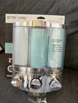 Better Living Euro Series Trio 3-CHAMBER Soap Shampoo Dispenser Chrome Finish. Fixed Price $22.50.
