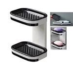 Wall Mounted Double Layer Soap Dish Shower Holder Drain Tray Bathroom Caddy. Fixed Price $10.99.
