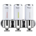 Shampoo And Conditioner Dispenser Shower Soap 3 Chamber No Drill For Wall. Fixed Price $49.00.