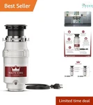 Garbage Disposal Stainless Steel 1/2 Hp Continuous Feed Kitchen Sink Food Waste. Fixed Price $152.97.