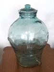 Rare Italian Aqua Green Glass Drink Dispenser W/ 5 Gallon Capacity. Fixed Price $150.00.