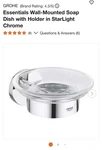 Grohe 40444001 Essentials Wall-mounted Soap Dish With Holder In Starlight Chrome. Fixed Price $35.00.