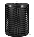 Outdoor Diamond Steel Trash Can With Flat Lid, 36 Gallon, Black. Fixed Price $1627.05.
