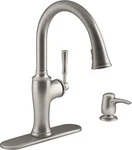 Kohler Cardale Vibrant Stainless 1HANDLE Pulldown Kitchen Faucetmodel # R7224.... Fixed Price $116.06.