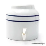 Goldwell Designs Porcelain Water Dispenser Crock - Classic Double Line Stripes. Fixed Price $55.99.