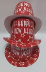Lot Of 3 Beistle Happy New Year Paper Top Hat, Red, Age 14+. Fixed Price $14.99.