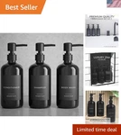 Bathroom Dispenser Set Of 3 Luxury Shower Soap Bottles With Pump Labels. Fixed Price $46.27.