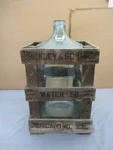 Vtg Hinckley & Schmitt 5 Gallon Glass Water Bottle Wooden Crate Chicago Ill. Fixed Price $160.00.
