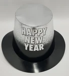 Beistle Happy New Year Paper Top Hat, Silver/black, Age 14+. Fixed Price $9.99.