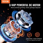 Garbage Disposal, 3/4 Hp 3260RPM Continuous Feed Food Waste Disposer, 3-BOLT Mou. Fixed Price $157.57.