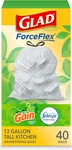 Glad Trash Bags Forceflex Tall Kitchen Drawstring Garbage 13 Gallon White. Fixed Price $18.99.