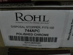 Rohl 744APC Disposal Stopper For Ise Fits Multiple Brands Chrome. Fixed Price $87.00.
