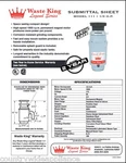 Waste King Legend 1/3 Horse Disposal 2 Yr Warranty 1900 Rpm Continuos Feed 111. Fixed Price $89.00.