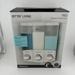 Better Living Products, White Euro Series Chamber Soap And Shower Dispenser. Fixed Price $15.99.