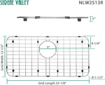 Serene Valley Sink Grid Rear Drain NLW2513R 25-1/4" X 12-1/2 Corner Radius New. Fixed Price $11.86.