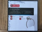 Delta Casara Wall Mount Round Closed Towel Ring CSA46-BN Brushed Nickel Finish. Fixed Price $12.50.