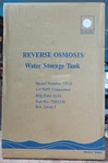 Reverse Osmosis Water Storage Tank Model # TP12 Part 7205326 White W/stand. Fixed Price $44.95.