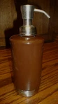 Interdesign Soap Dispenser Brown Ceramic & Stainless 10OZ Bathroom Accessory L22. Fixed Price $19.99.