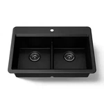 Brand New Box Kohler Lassen 33IN Drop-in Double Bowl Composite Kitchen Sink. Fixed Price $209.00.
