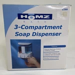 Homz Bath 3-COMPARTMENT Shower Soap Dispenser #2299- New Open Box. Fixed Price $22.36.