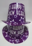 Lot Of 2 Beistle Happy New Year Paper Top Hat, Purple, Age 14+. Fixed Price $12.99.