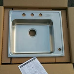 Elkay Hole Stainless Steel Sink Model Number DRKAD252255R4. Fixed Price $95.00.