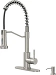 Kitchen Faucet With Soap Dispenser And Pull Down Sprayer,spring High Arc Design. Fixed Price $150.99.