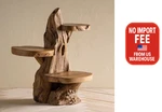Handcrafted Teak Wood Plant Stand Natural Rustic Decor Sustainable One-of-a-kind. Fixed Price $82.00.