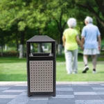 Commercial Waste Container Standing Trash Can Garbage Enclosure Build-in Ashtray. Fixed Price $154.66.