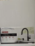 Delta Trask 19933-BLSD-DST Kitchen Faucet W/ Soap Dispenser Matte Black. Fixed Price $184.00.