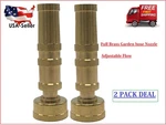 Solid Brass Garden Spray Nozzle 4" Adjustable Twist Water Hose Usa Stock 2 Pack. Fixed Price $9.95.