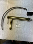 Friho Brushed Gold Tall Bathroom Vessel Sink Faucet, Contemporary Single Handle. Fixed Price $67.99.