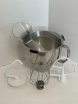 Stand Mixer 5 Qt Bowl With Shield, Paddle, Hook, & Wisk. Fixed Price $64.95.