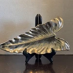 Colonial Williamsburg Foundation Silver Metal Elephant Ear Leaf Dish / Tray 2007. Fixed Price $13.99.