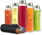 Chef's Star 18 Oz Glass Water Bottles, Drinking - 6 Pack, Clear. Fixed Price $30.99.